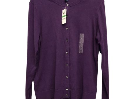 Sweater Cardigan By Karen Scott In Purple, Size:L Discount