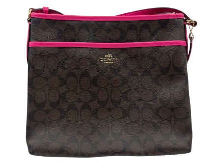 Crossbody Designer By Coach In Brown & Pink, Size:Medium For Sale