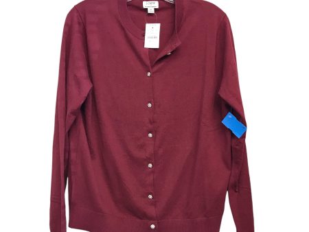 Sweater Cardigan By J. Crew In Maroon, Size:Xl Online Sale