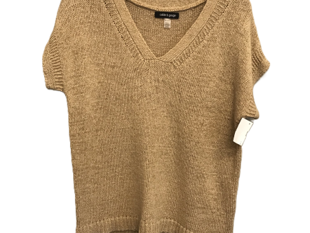 Beige Sweater Short Sleeve By Cable And Gauge, Size: M For Cheap