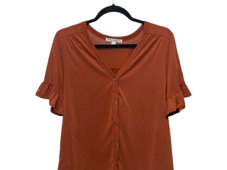 Top Short Sleeve By Green Envelope In Brown, Size: S Discount