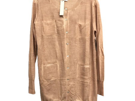 Sweater Cardigan By Solutions In Tan, Size: Onesize Cheap