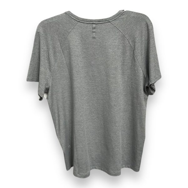 Athletic Top Short Sleeve By Lululemon In Grey, Size: 12 Cheap