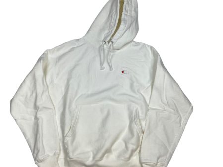 Athletic Sweatshirt Hoodie By Champion In Cream, Size: M For Discount