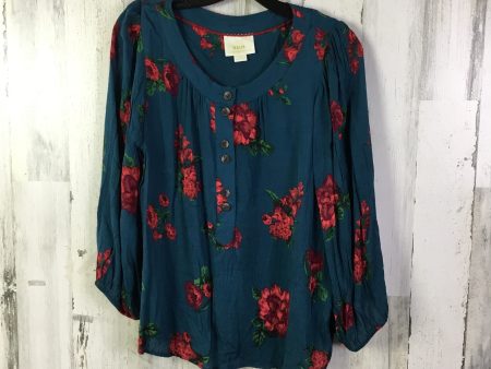 Blouse 3 4 Sleeve By Maeve In Teal, Size: L Online Sale