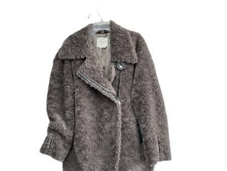 Coat Faux Fur & Sherpa By Anthropologie In Grey, Size: L For Cheap