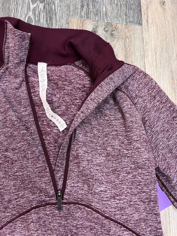 Athletic Top Long Sleeve Collar By Lululemon In Purple, Size: 4 For Sale