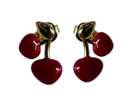 Enamel Cherry Earrings By Unbranded For Sale