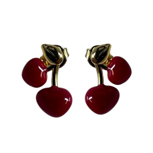 Enamel Cherry Earrings By Unbranded For Sale