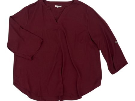 Blouse 3 4 Sleeve By Maurices In Maroon, Size:2X For Sale