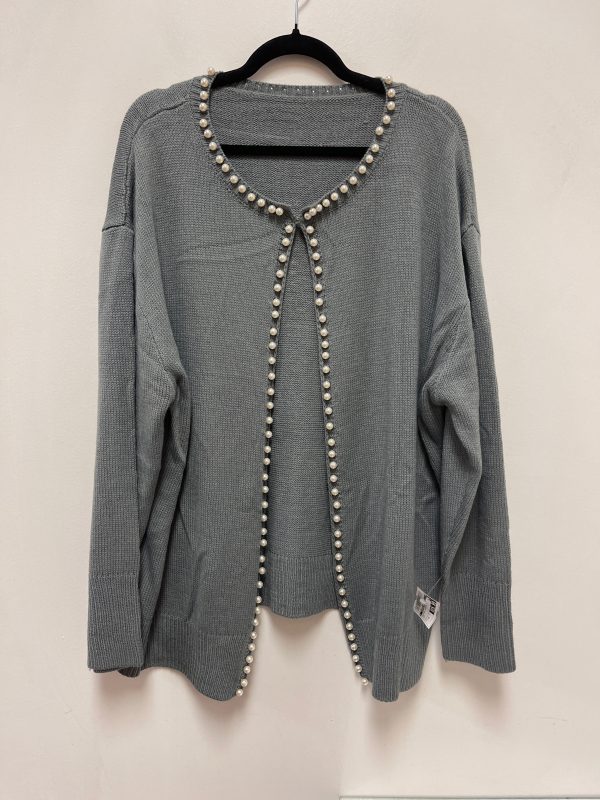 Sweater Cardigan By Clothes Mentor In Grey, Size: 3x Online Sale