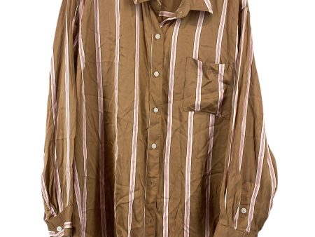 Blouse Long Sleeve By Aerie In Brown, Size: Xl Online Sale