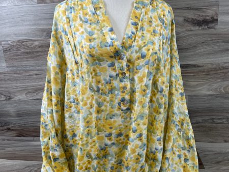 Yellow Top Long Sleeve Zac And Rachel, Size 2x Hot on Sale