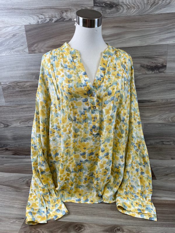 Yellow Top Long Sleeve Zac And Rachel, Size 2x Hot on Sale