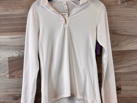 White Athletic Top Long Sleeve Collar Kyodan, Size Petite   S on Sale