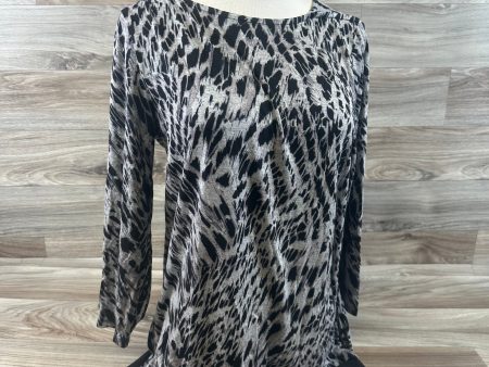 Black & Grey Top 3 4 Sleeve Cupio, Size L Hot on Sale