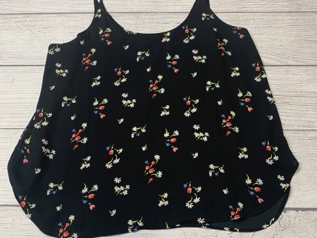 Black Floral Top Sleeveless Loft, Size Xl For Sale