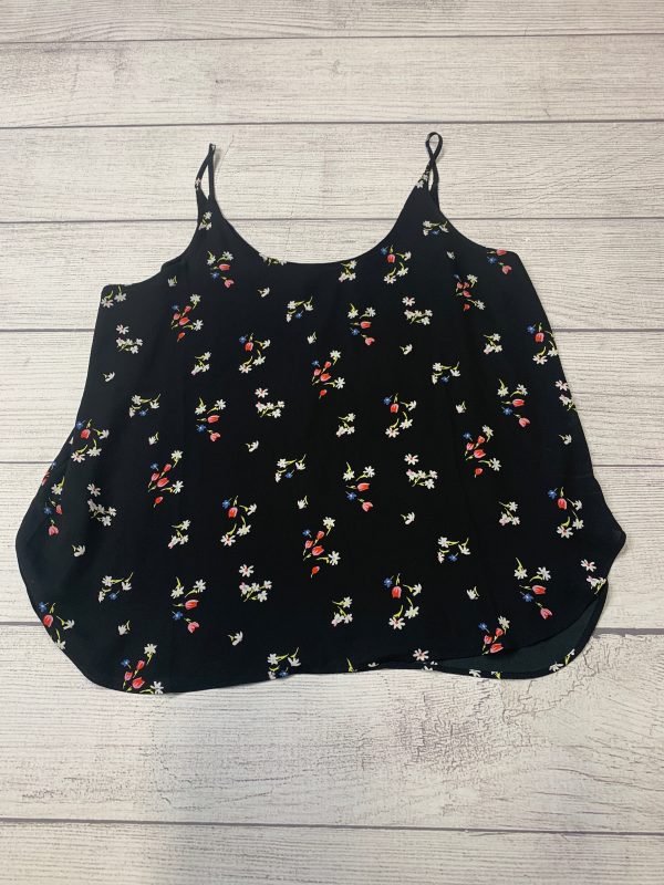 Black Floral Top Sleeveless Loft, Size Xl For Sale