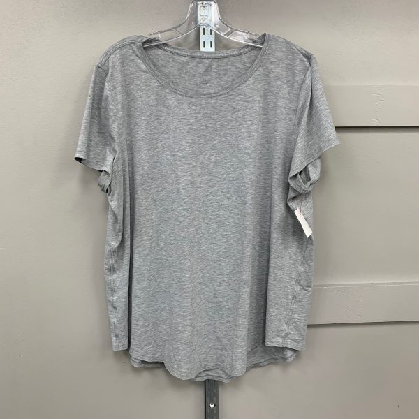 Athletic Top Ss By Lululemon In Grey, Size:Xxl For Discount