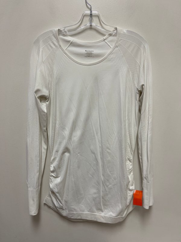 Athletic Top Long Sleeve Crewneck By Athleta In White, Size: L Cheap