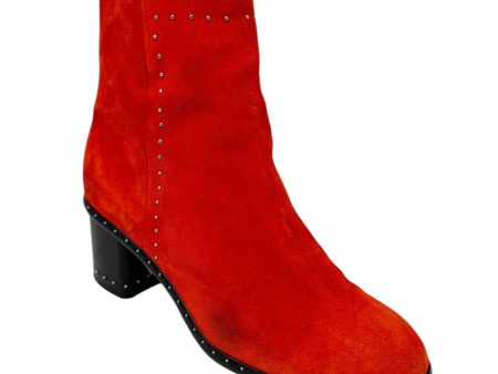 Willow Stud Boots By Rag And Bone In Red Suede, Size: 7 For Cheap