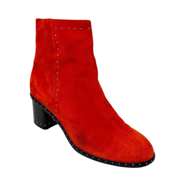 Willow Stud Boots By Rag And Bone In Red Suede, Size: 7 For Cheap