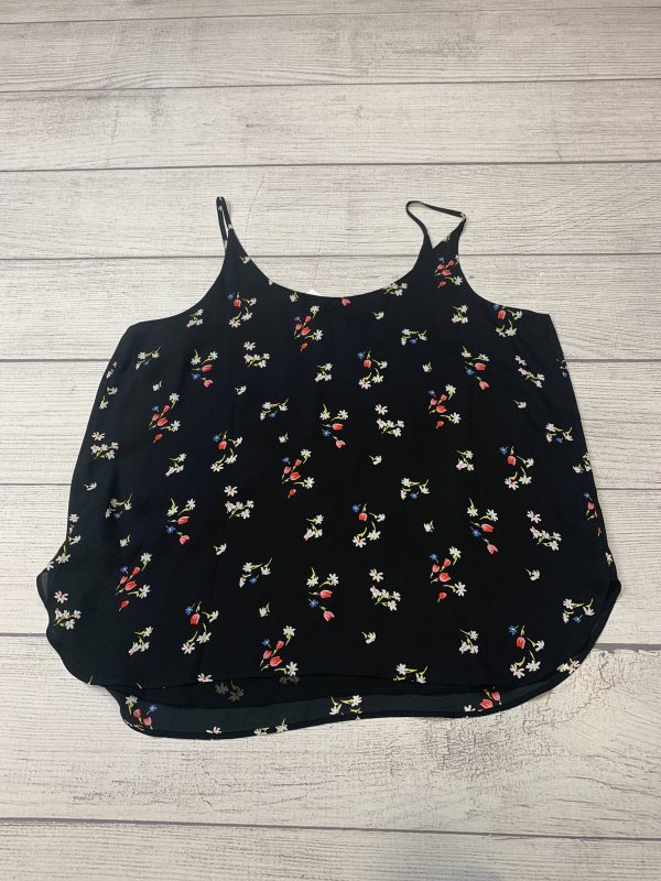 Black Floral Top Sleeveless Loft, Size Xl For Sale