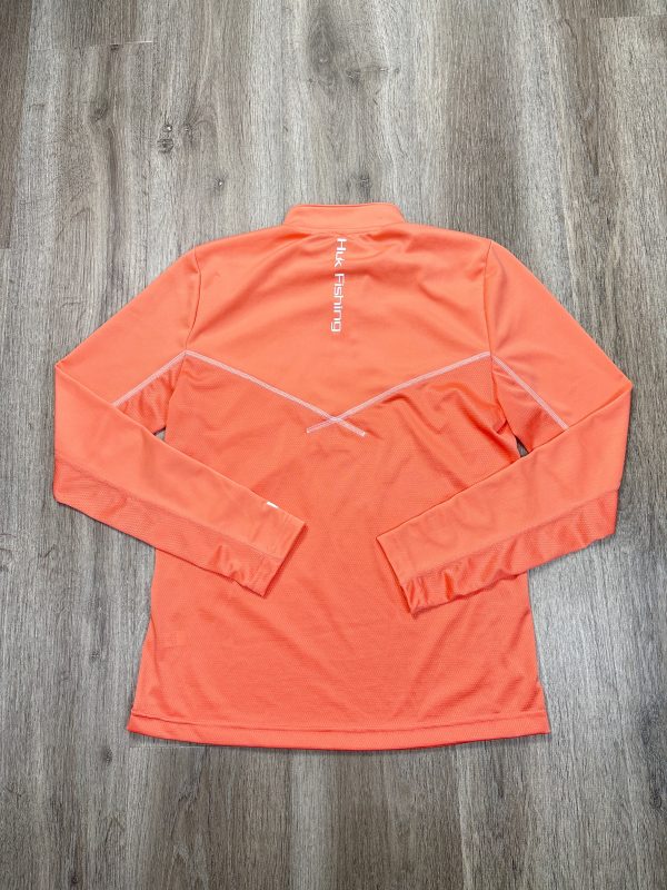 Athletic Top Long Sleeve Collar By Huk In Orange, Size: M Discount