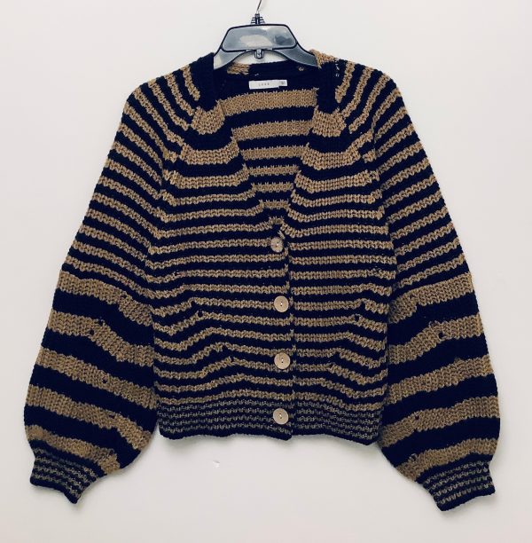 Sweater Cardigan By Lush In Striped Pattern, Size: S Fashion