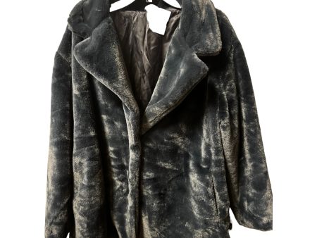 Coat Faux Fur & Sherpa By Halogen In Grey, Size: Xl Online Sale