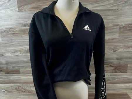 Athletic Top Long Sleeve Collar By Adidas In Black & White, Size: Xs Hot on Sale