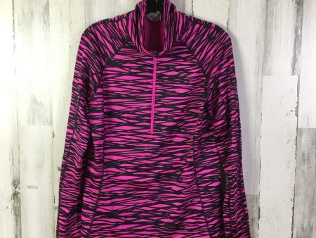 Athletic Top Long Sleeve Collar By Under Armour In Black & Pink, Size: L Discount