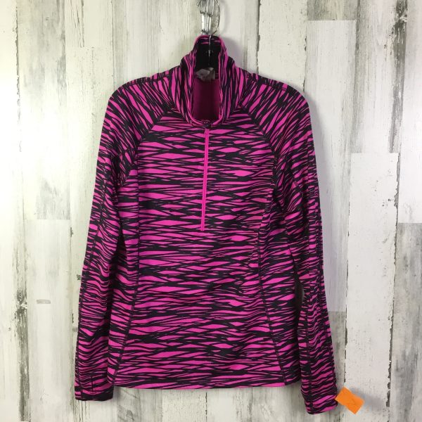 Athletic Top Long Sleeve Collar By Under Armour In Black & Pink, Size: L Discount