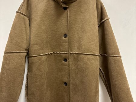 Coat Faux Fur & Sherpa By Banana Republic In Tan, Size: S on Sale