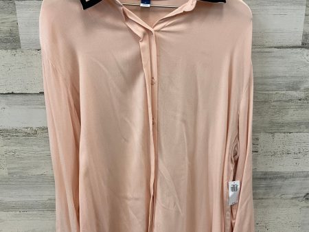 Blouse Long Sleeve By Old Navy In Pink, Size: L Fashion