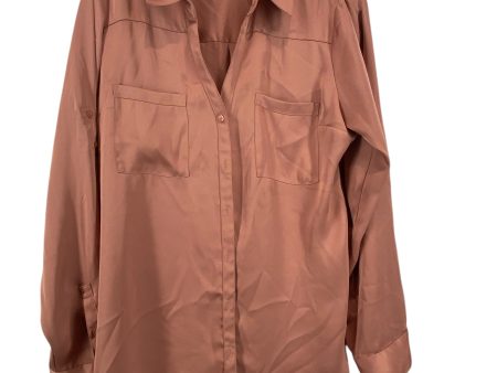 Blouse Long Sleeve By Express In Copper, Size: L Sale