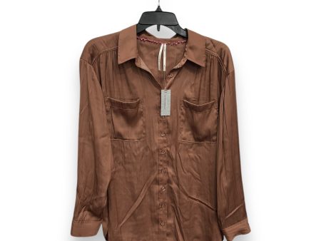 Blouse Long Sleeve By Anthropologie In Brown, Size: Mp Cheap