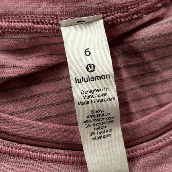 Athletic Top Short Sleeve By Lululemon In Pink, Size: 6 Cheap