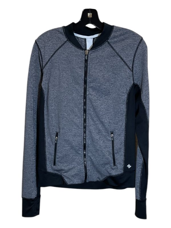 Athletic Jacket By Clothes Mentor In Black & Grey, Size: M For Sale