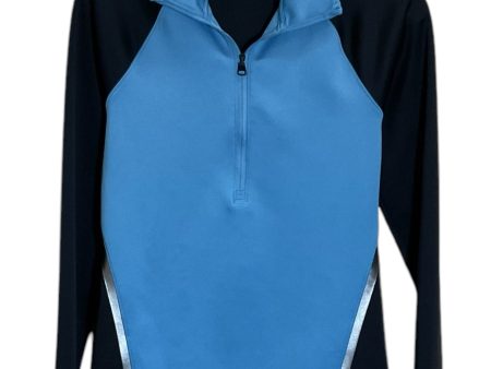 Athletic Top Long Sleeve Collar By Under Armour In Black & Blue, Size: S For Discount